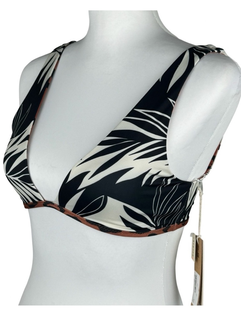 NWT Billabong Spotted N Paradise Reversible Ava Tank Bikini Top Leopard Tropical - Picture 9 of 15